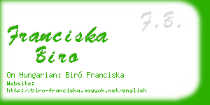 franciska biro business card